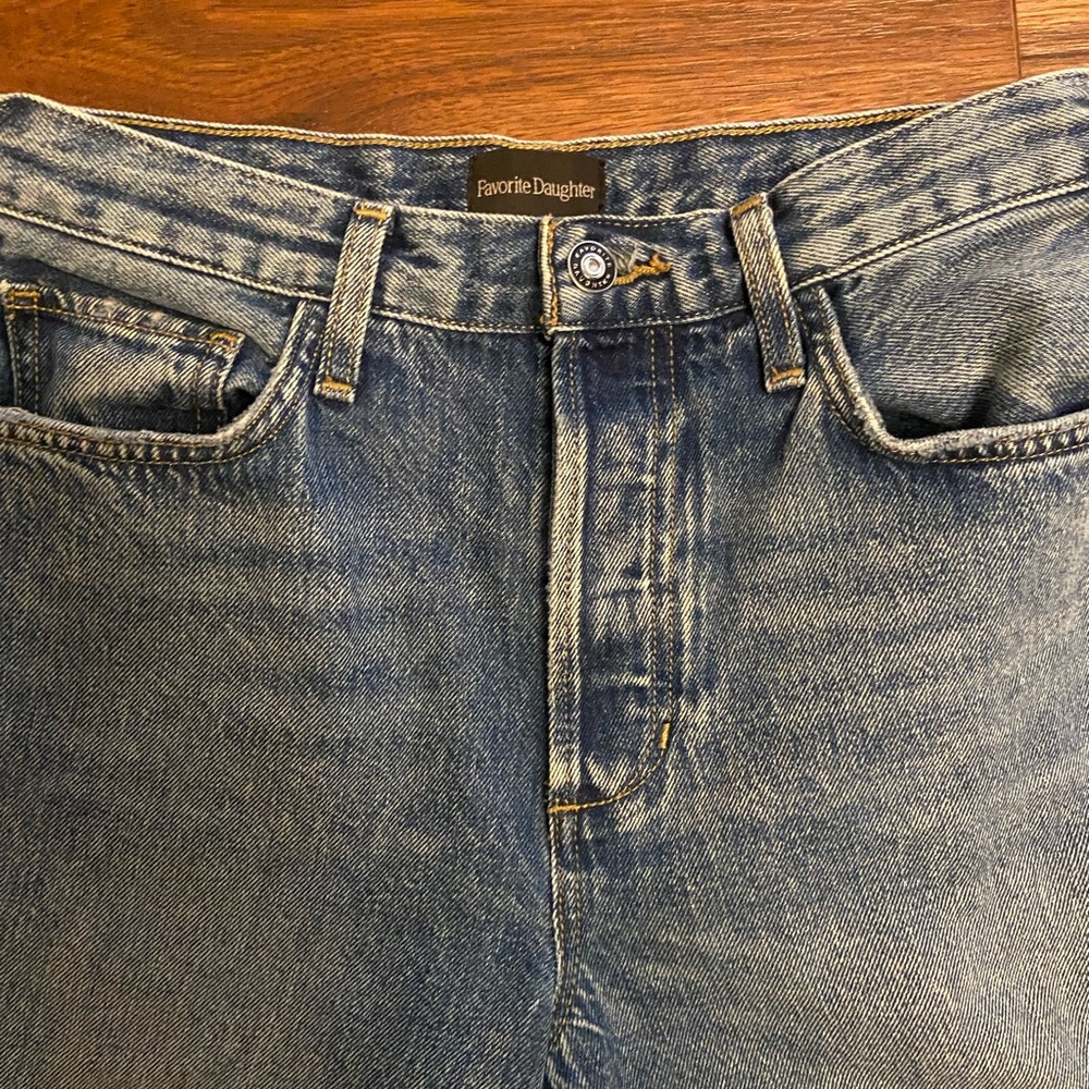 Favorite Daughter The Oliver Ultimate Baggy Wide Leg Jeans Sz 24 Button Austin - Picture 6 of 14